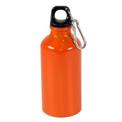 Бутылка для воды с карабином 400мл оранжевая
