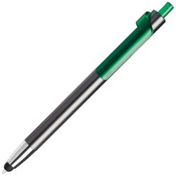 Ручка шариковая со стилусом PIANO TOUCH (графит, зеленый)