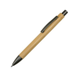 Ручка бамбуковая шариковая, дерево/темно-серый